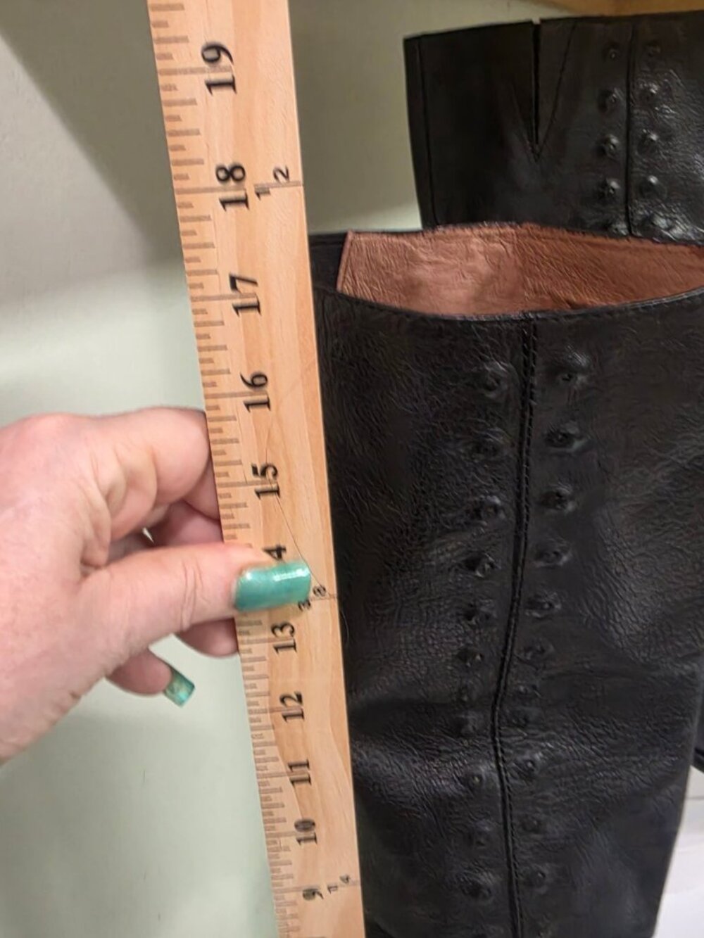 Donald Pliner Black Leather Knee-High Boots with Studded Detail - Picture 6 of 11